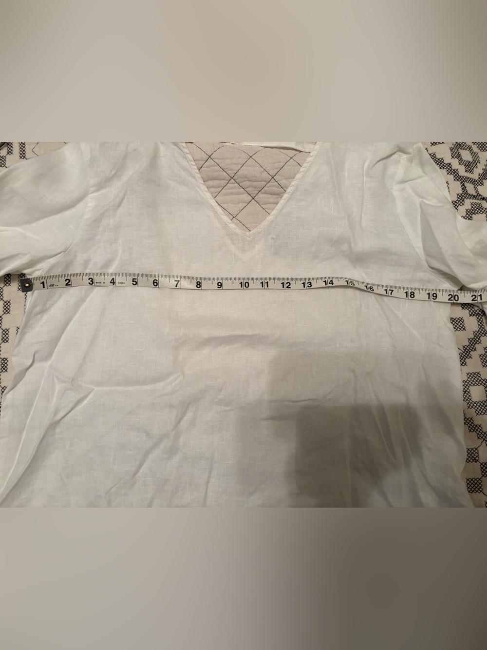 Neiman Marcus linen bell sleeve top M - Picture 5 of 6